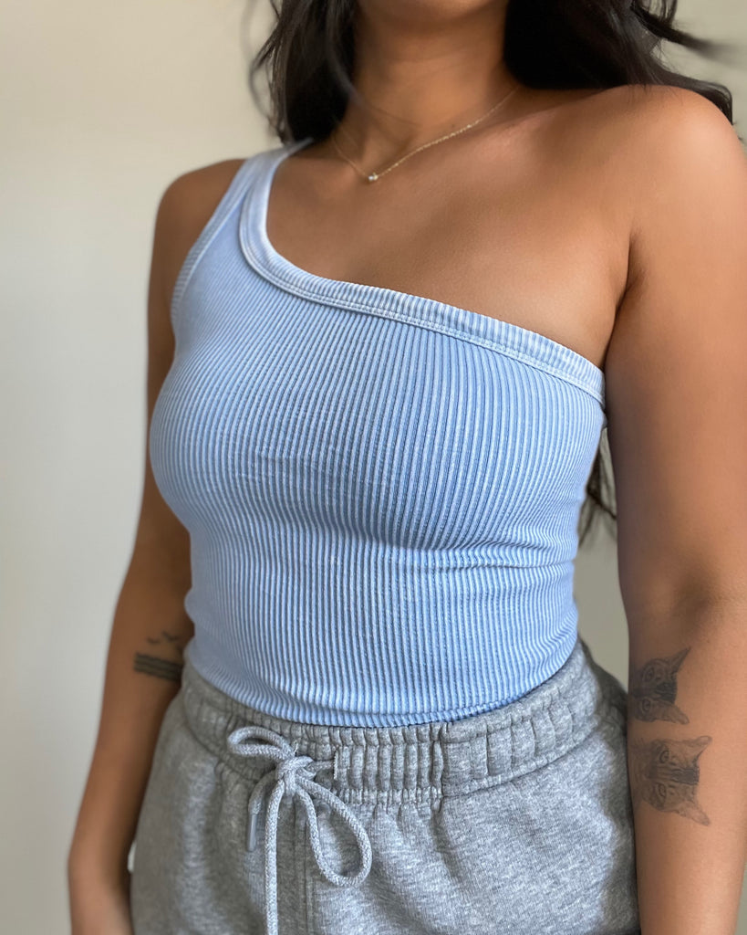 LUX ONE SHOULDER CROP TOP